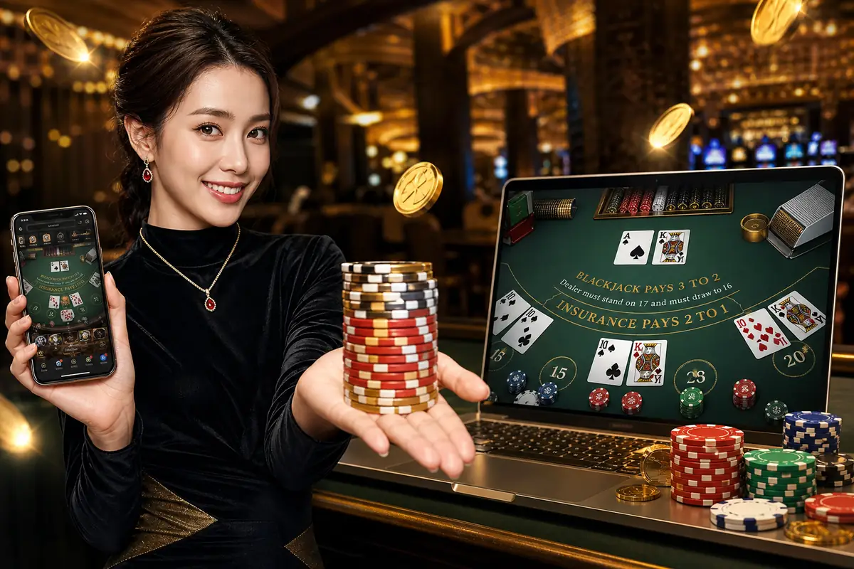 mm33 Blackjack Live Dealer ကစားနေသောမြင်ကွင်း